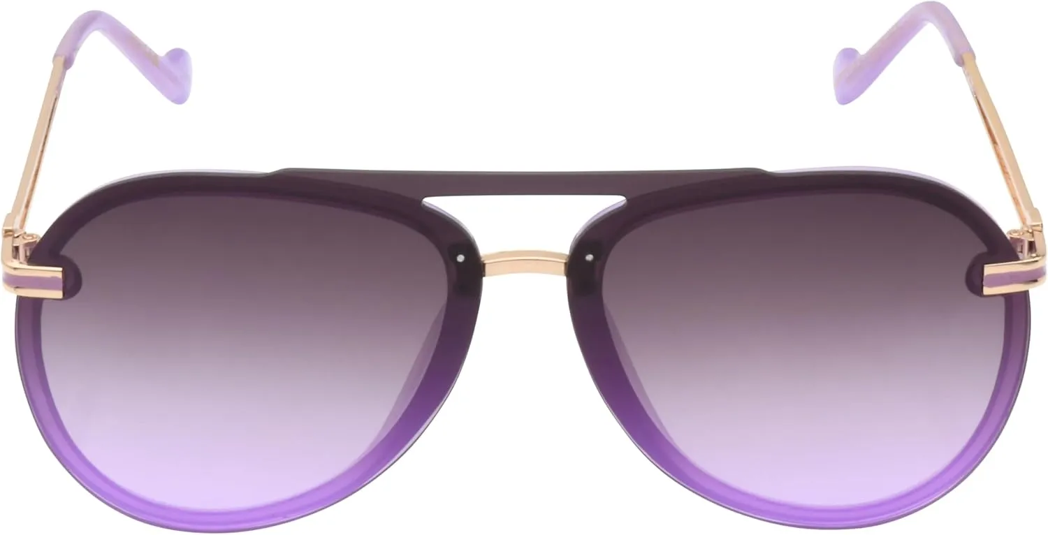 Jessica Simpson Women's J6195 Modern Aviator Pilot Sunglasses with Uv400 Protection. Glam Gifts for Her, 65 Mm