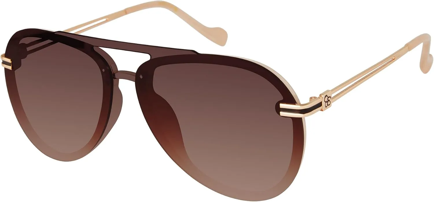 Jessica Simpson Women's J6195 Modern Aviator Pilot Sunglasses with Uv400 Protection. Glam Gifts for Her, 65 Mm