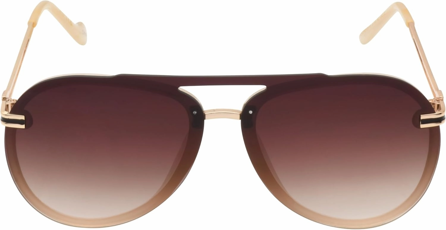 Jessica Simpson Women's J6195 Modern Aviator Pilot Sunglasses with Uv400 Protection. Glam Gifts for Her, 65 Mm