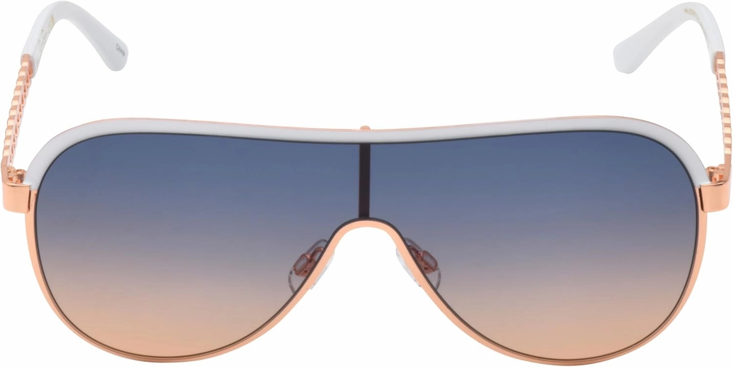 Jessica Simpson Women's J6228 Metal Shield Aviator Pilot Sunglasses with Uv Protection. Glam Gifts for Her, 131 Mm