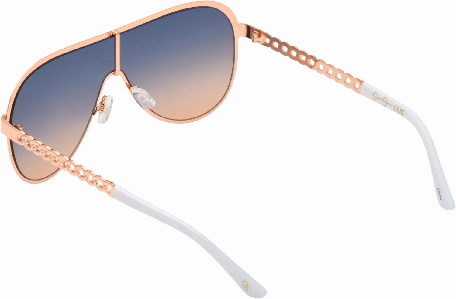 Jessica Simpson Women's J6228 Metal Shield Aviator Pilot Sunglasses with Uv Protection. Glam Gifts for Her, 131 Mm