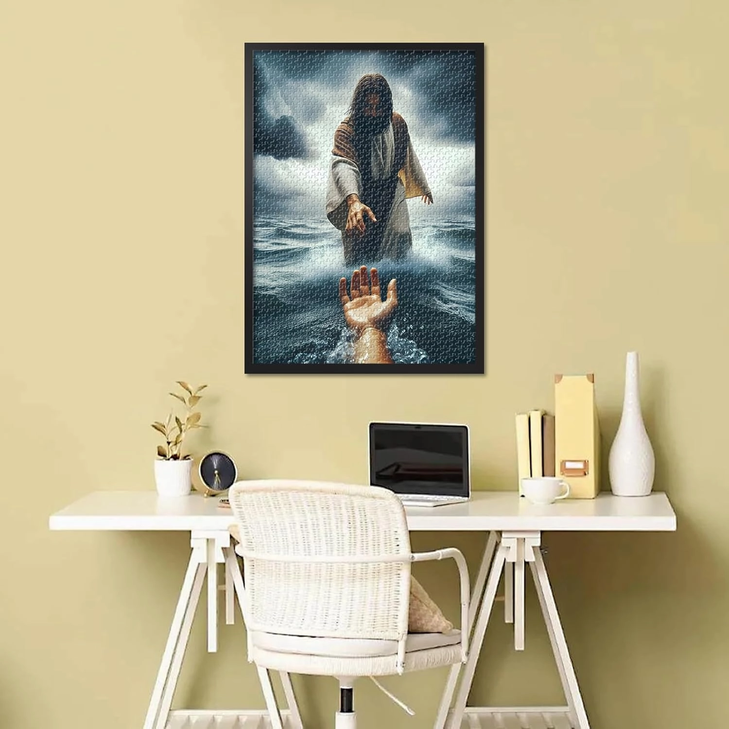 Jesus Jigsaw Puzzles for Adults 1000 Pieces, Hand of God Puzzle no Dust, Jesus Christ Giving a Hand Home Decor Birthday Party Challenging Puzzles for Cognitive Workout 27.5" x 19.6"/70 * 50cm