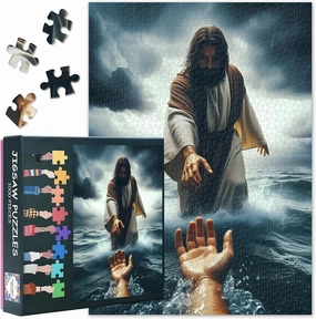 Jesus Jigsaw Puzzles for Adults 1000 Pieces, Hand of God Puzzle no Dust, Jesus Christ Giving a Hand Home Decor Birthday Party Challenging Puzzles for Cognitive Workout 27.5" x 19.6"/70 * 50cm
