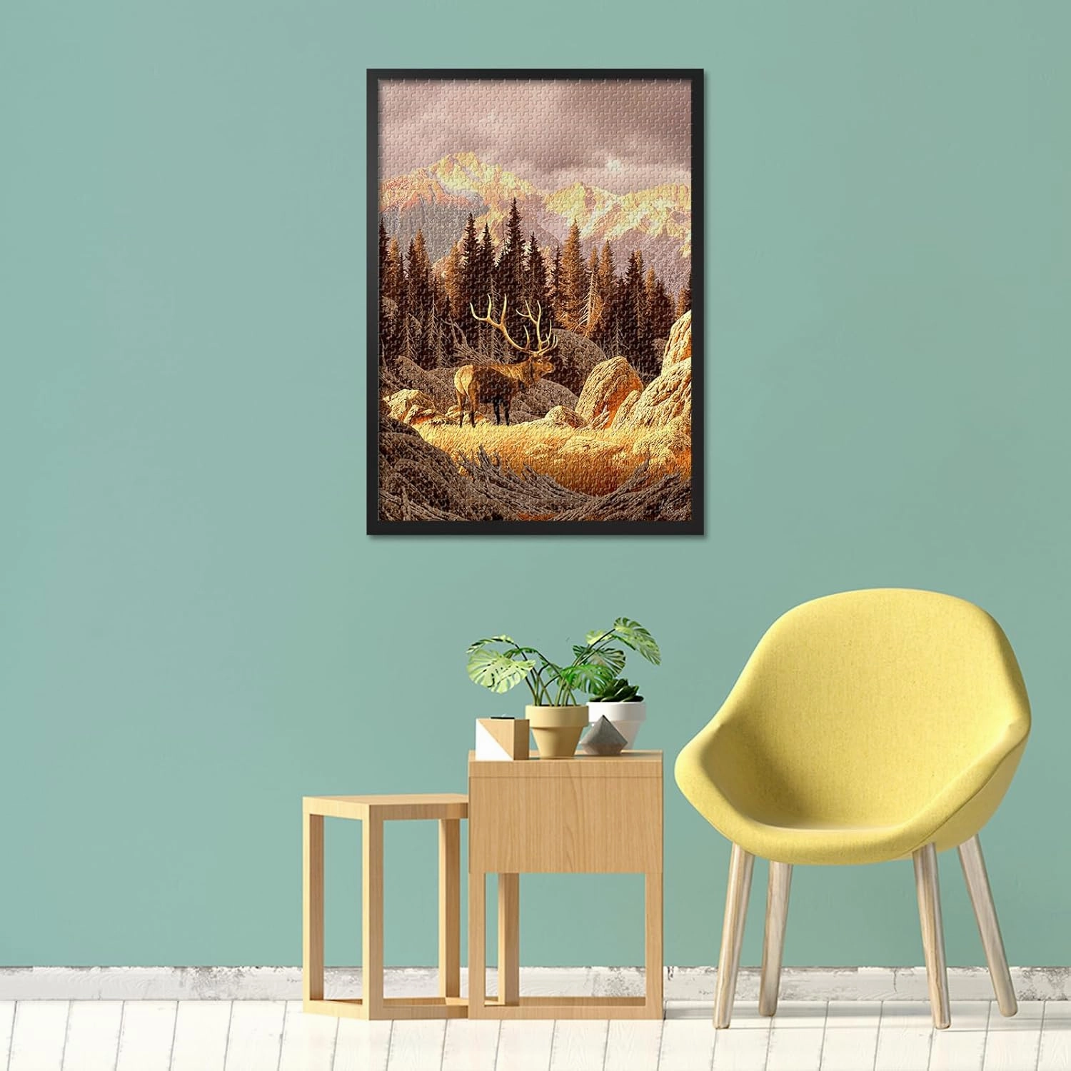 Jigsaw Puzzles 1000 Pieces for Adults, Elk Bull Jigsaw Puzzles, Nature Landscape Puzzles for Adult 1000 Pieces, Mountain Nature Puzzles, Impossible Puzzle for Adults 20X27 INCH