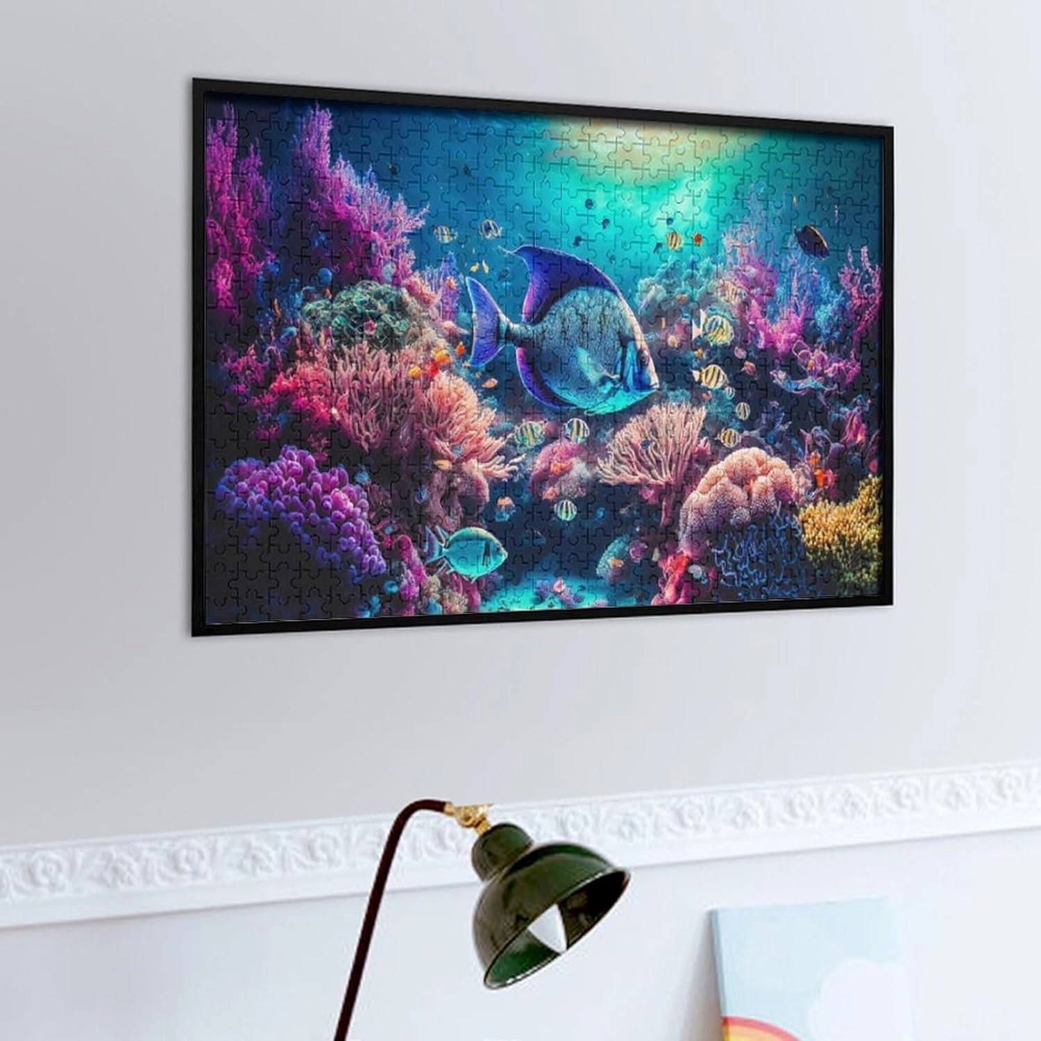 Jigsaw Puzzles for Adults Kids 500 Pieces Fish Coral Water Large Puzzle Family Game Adult Decompression Child Education Gift for DIY Intellective Educational Game, Gift