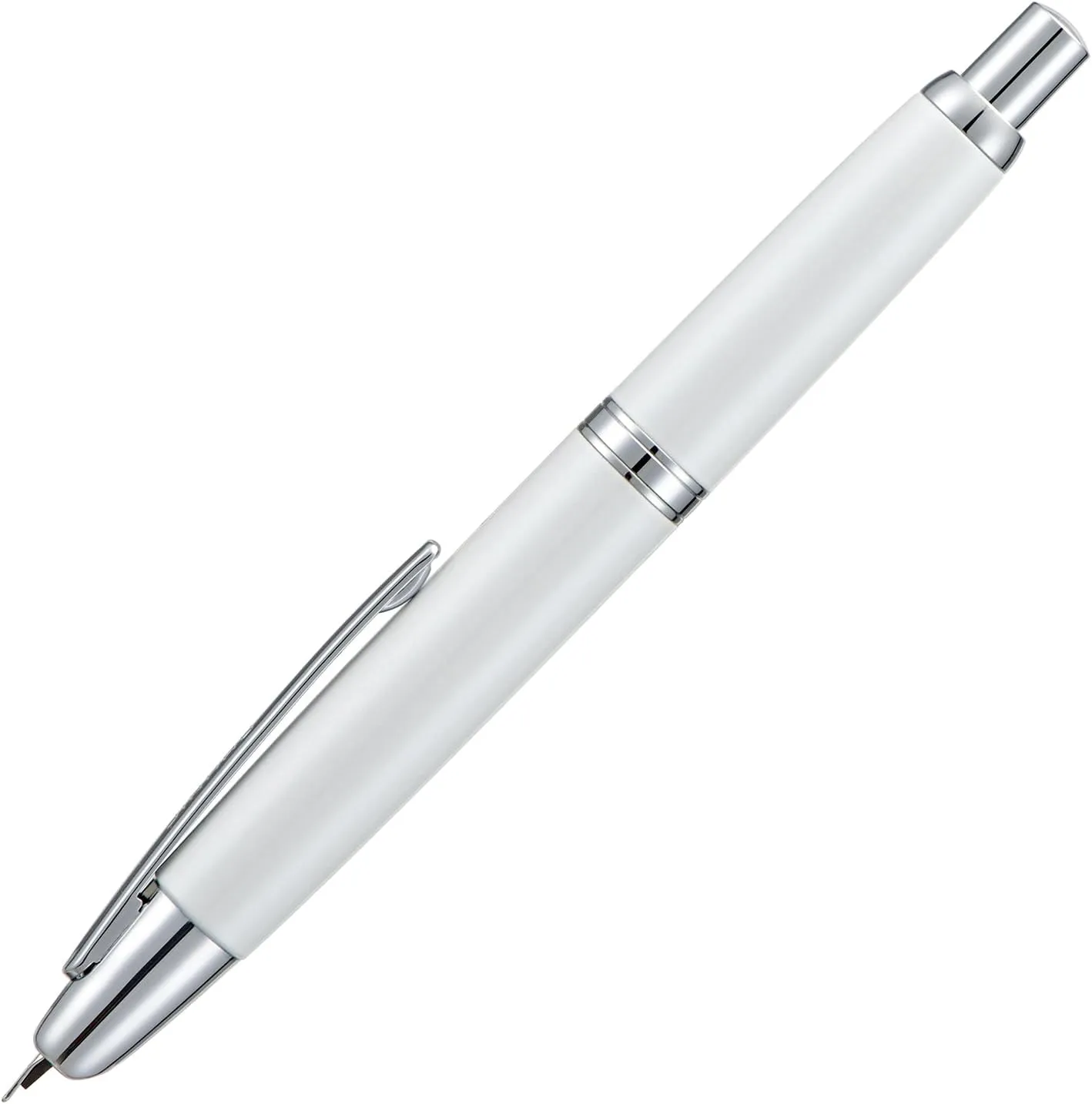 Jinhao 10 Capless Fountain Pen with Box, Pearl White Retractable Fine Nib with Converter Set (Silver Clip)