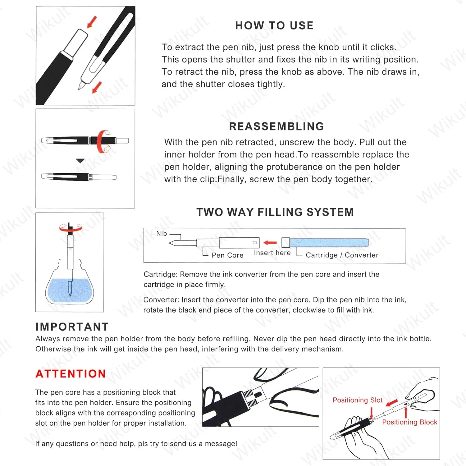 Jinhao 10 Capless Fountain Pen with Box, Pearl White Retractable Fine Nib with Converter Set (Silver Clip)