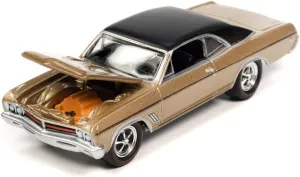 Johnny Lightning 1967 Buick GS 400 Gold Mist Metallic with Matt Black Top Limited Edition to 2524 Pieces Worldwide OK Used Cars 2023 Series 1/64 Diecast Model Car