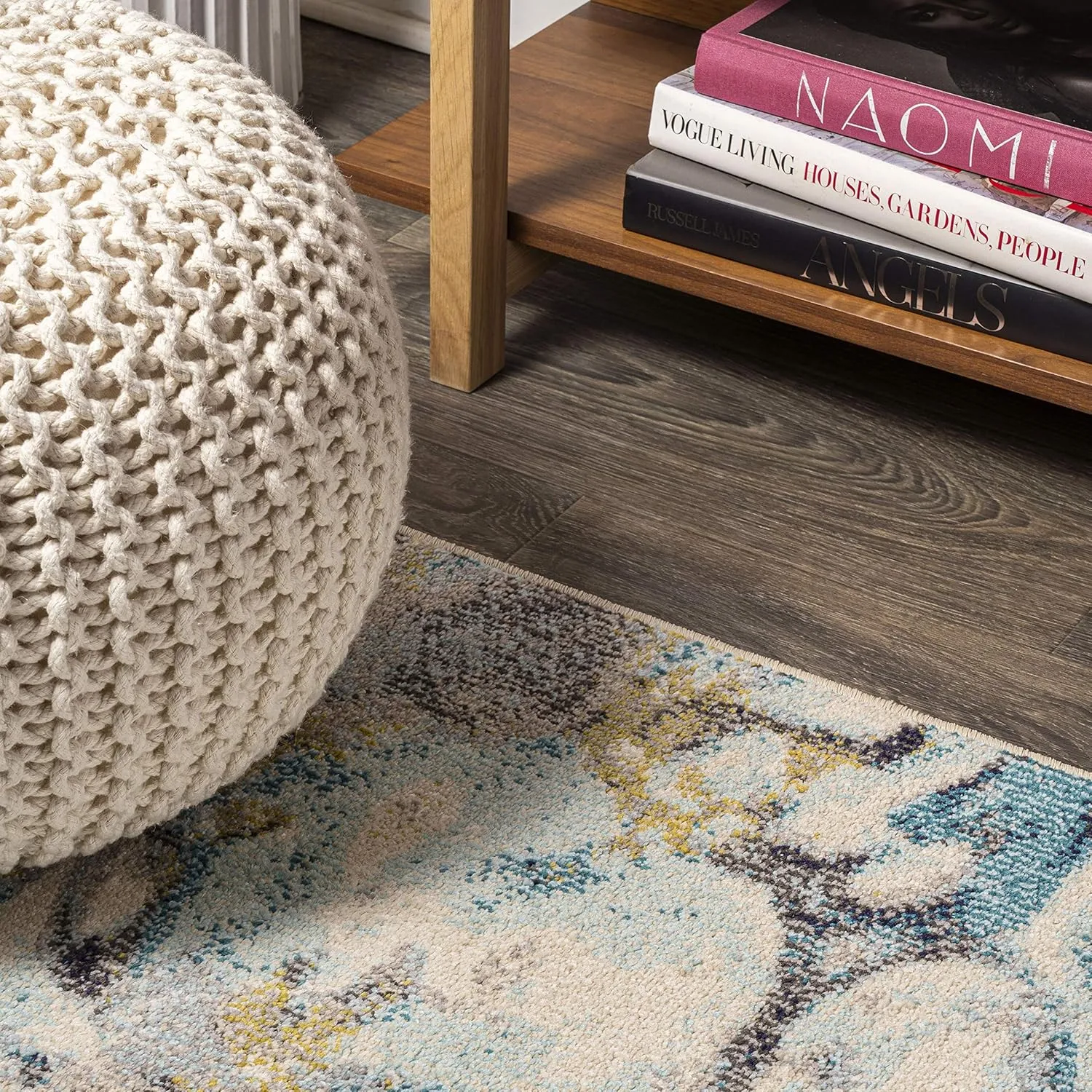 JONATHAN Y CTP113B-28 Pebble Marbled Abstract Indoor Runner Rug Bohemian Easy-Cleaning High Traffic Bedroom Kitchen Living Room Non Shedding, 2 X 8, Blue