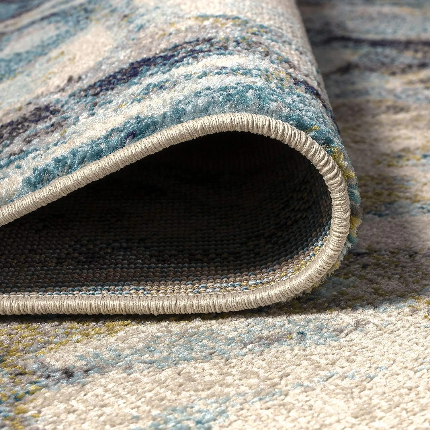 JONATHAN Y CTP113B-28 Pebble Marbled Abstract Indoor Runner Rug Bohemian Easy-Cleaning High Traffic Bedroom Kitchen Living Room Non Shedding, 2 X 8, Blue