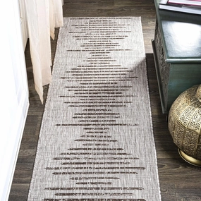 JONATHAN Y SMB124A-28 Zolak Berber Stripe Geometric Indoor Outdoor Runner Rug Bohemian Contemporary Easy-Cleaning Bedroom Kitchen Backyard Patio Non Shedding, 2 X 8, Beige/Brown
