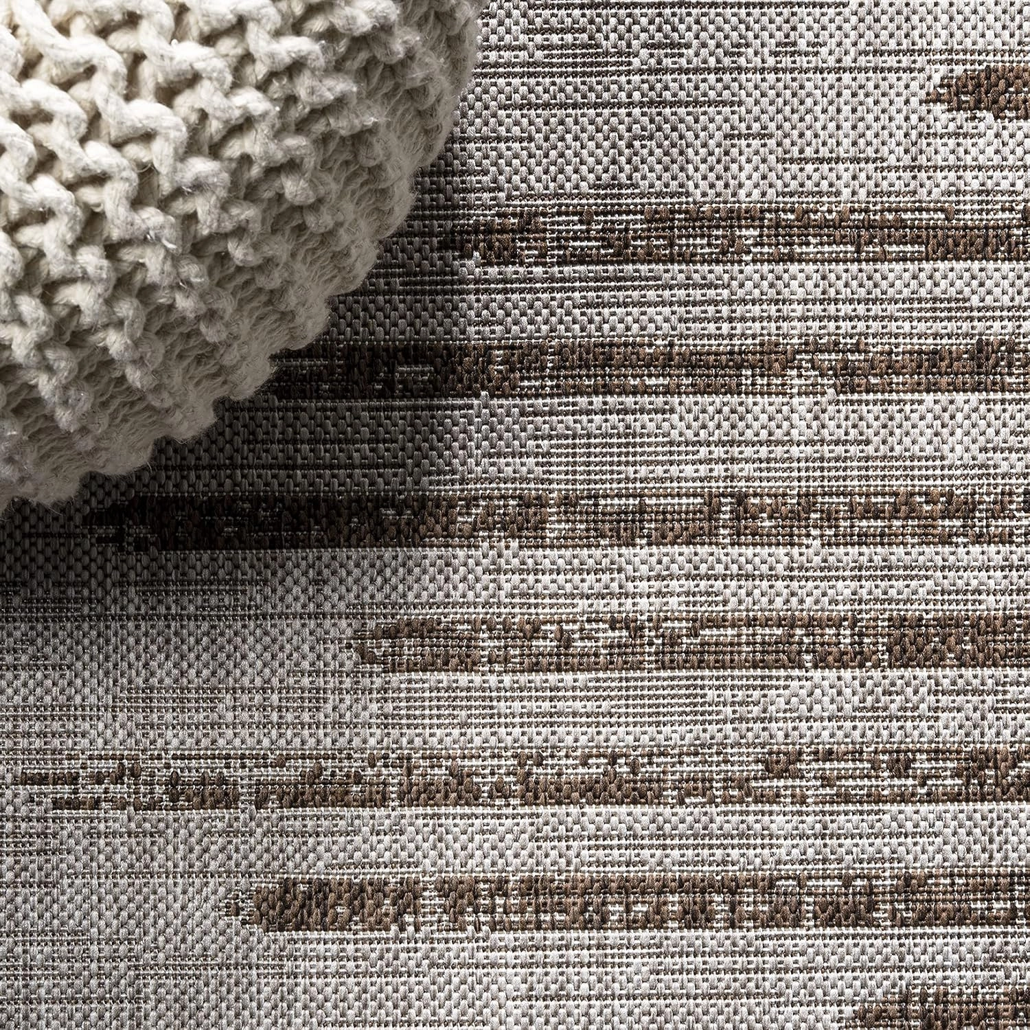 JONATHAN Y SMB124A-28 Zolak Berber Stripe Geometric Indoor Outdoor Runner Rug Bohemian Contemporary Easy-Cleaning Bedroom Kitchen Backyard Patio Non Shedding, 2 X 8, Beige/Brown