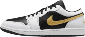 Jordan Men's 1 Low White/Metallic Gold-Black (553558 172) - 9