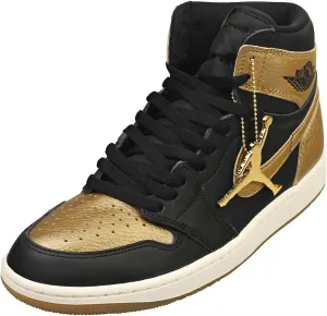 Jordan Men's 1 Retro High OG Black/Metallic Gold-Sail (DZ5485 071) - 12.5