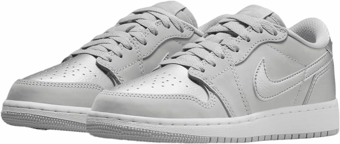 Jordan Air 1 Low OG Wolf Grey Big Kids' Shoes (CZ0858-002, Neutral Grey/Metallic Silver-White)