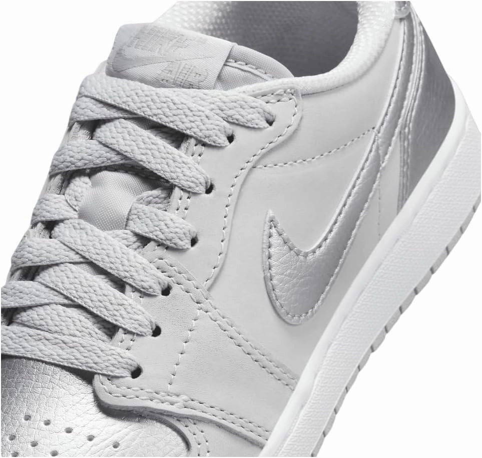 Jordan Air 1 Low OG Wolf Grey Big Kids' Shoes (CZ0858-002, Neutral Grey/Metallic Silver-White)