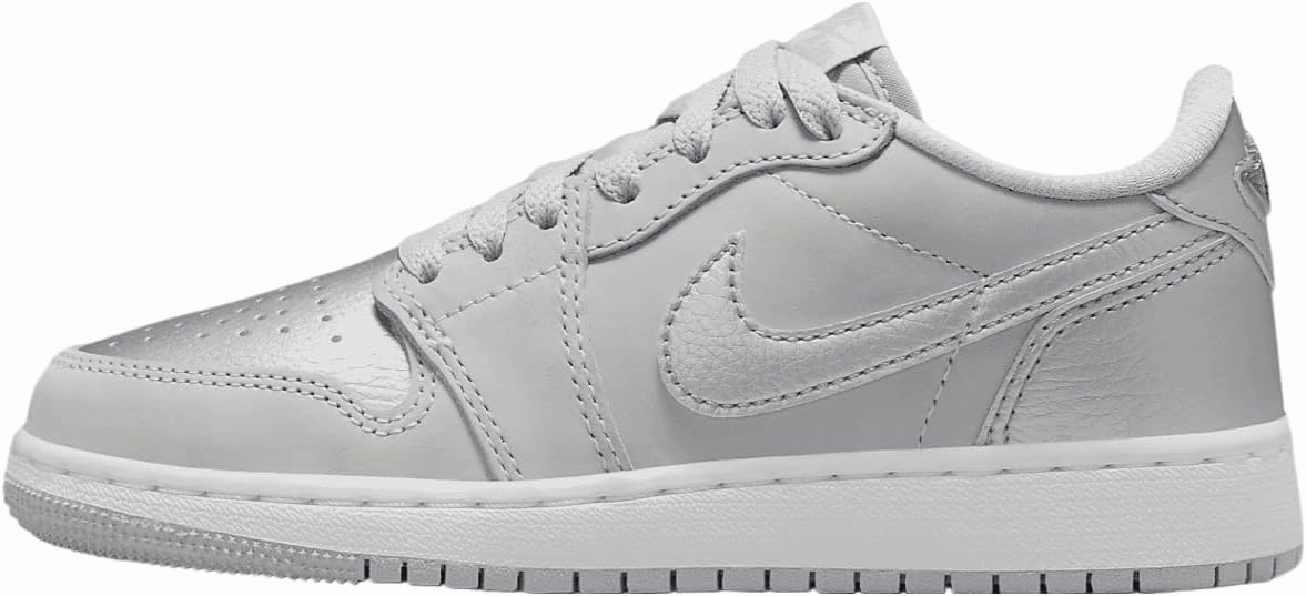 Jordan Air 1 Low OG Wolf Grey Big Kids' Shoes (CZ0858-002, Neutral Grey/Metallic Silver-White)