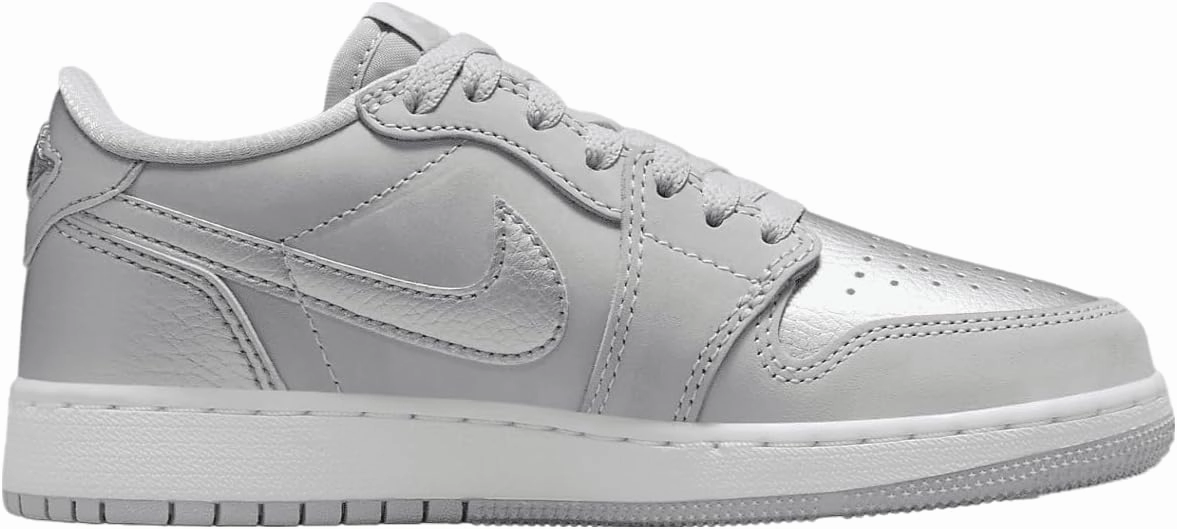 Jordan Air 1 Low OG Wolf Grey Big Kids' Shoes (CZ0858-002, Neutral Grey/Metallic Silver-White)