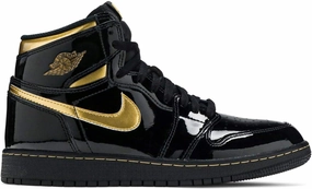 Jordan Youth Air 1 Retro High Og Gs Black Metallic Gold 575441 032 - Size