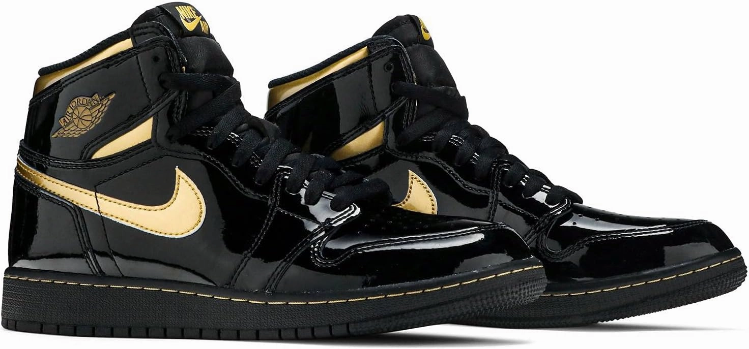 Jordan Youth Air 1 Retro High Og Gs Black Metallic Gold 575441 032 - Size