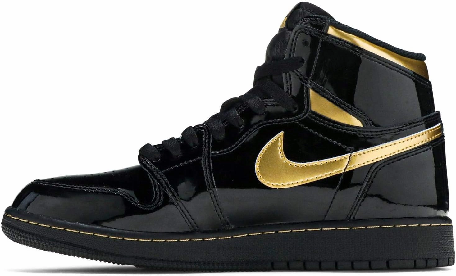 Jordan Youth Air 1 Retro High Og Gs Black Metallic Gold 575441 032 - Size