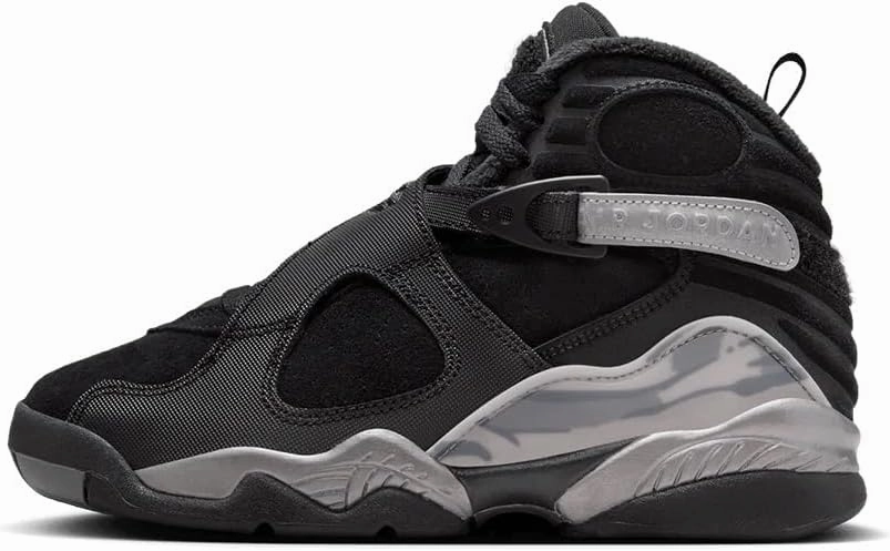 Jordan Youth Air 8 Winterized Gs Black - Black/Gunsmoke-Metallic Silver - Size 6.5Y