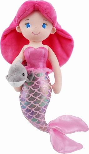 June Garden Atlantic Wonders Series - Mermaid Princess Thalassa Seabreeze - 16" Soft Plush Stuffed Mermaid Doll Gift for Toddler Girls
