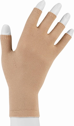 Juzo 2301 Seamless Compression Glove with Open Finger Slots, Beige, Large