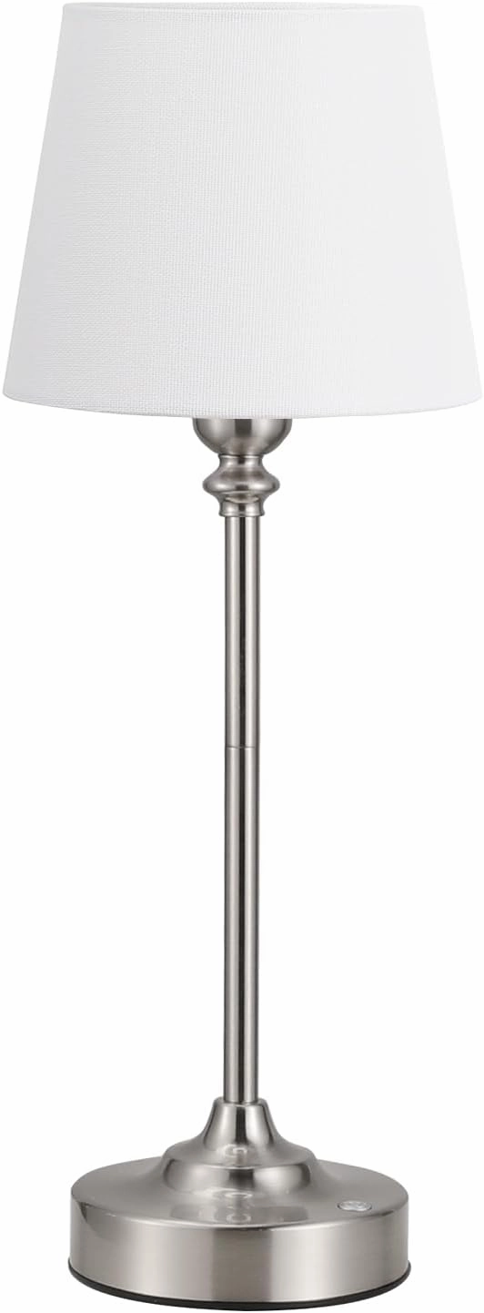 Kakanuo Cordless Table Lamp Rechargeable Silver - 1 Pack 4000mAH Battery Operated Lamp for Decor, 3000K Stepless Dimming Touch Control Wireless Lamp for Bedroom, Dining Table, Counter, Living Room