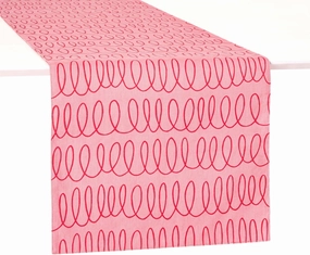 kate spade new york in The Loop & Joy Dot Reversible Table Runner, 100% Cotton, Machine Washable, Rose Pink/Red, 15"x72"