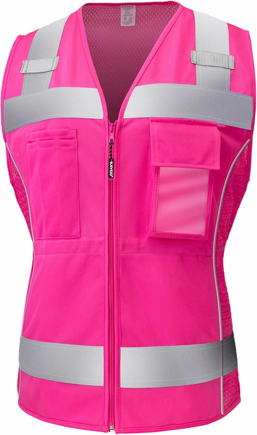 KAYGO Safety Vest with Pockets - High Visibility Reflective Vest For Woman Waist-Defining Construction Vest KG0118