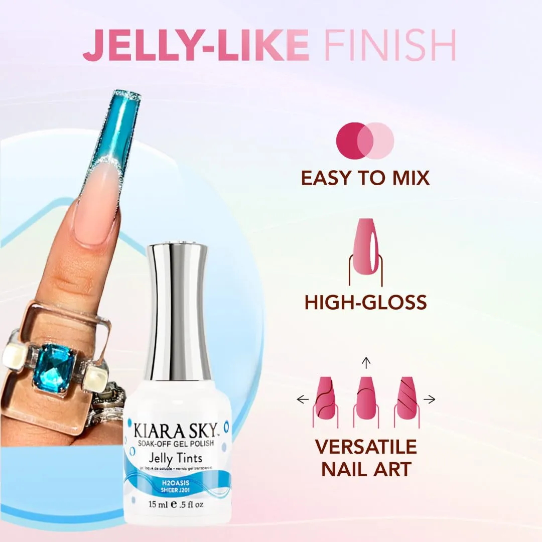 KIARA SKY Jelly Tints Soak Off Gel Polish 0.5 Fl Oz, Sand Dune (auburn brown)