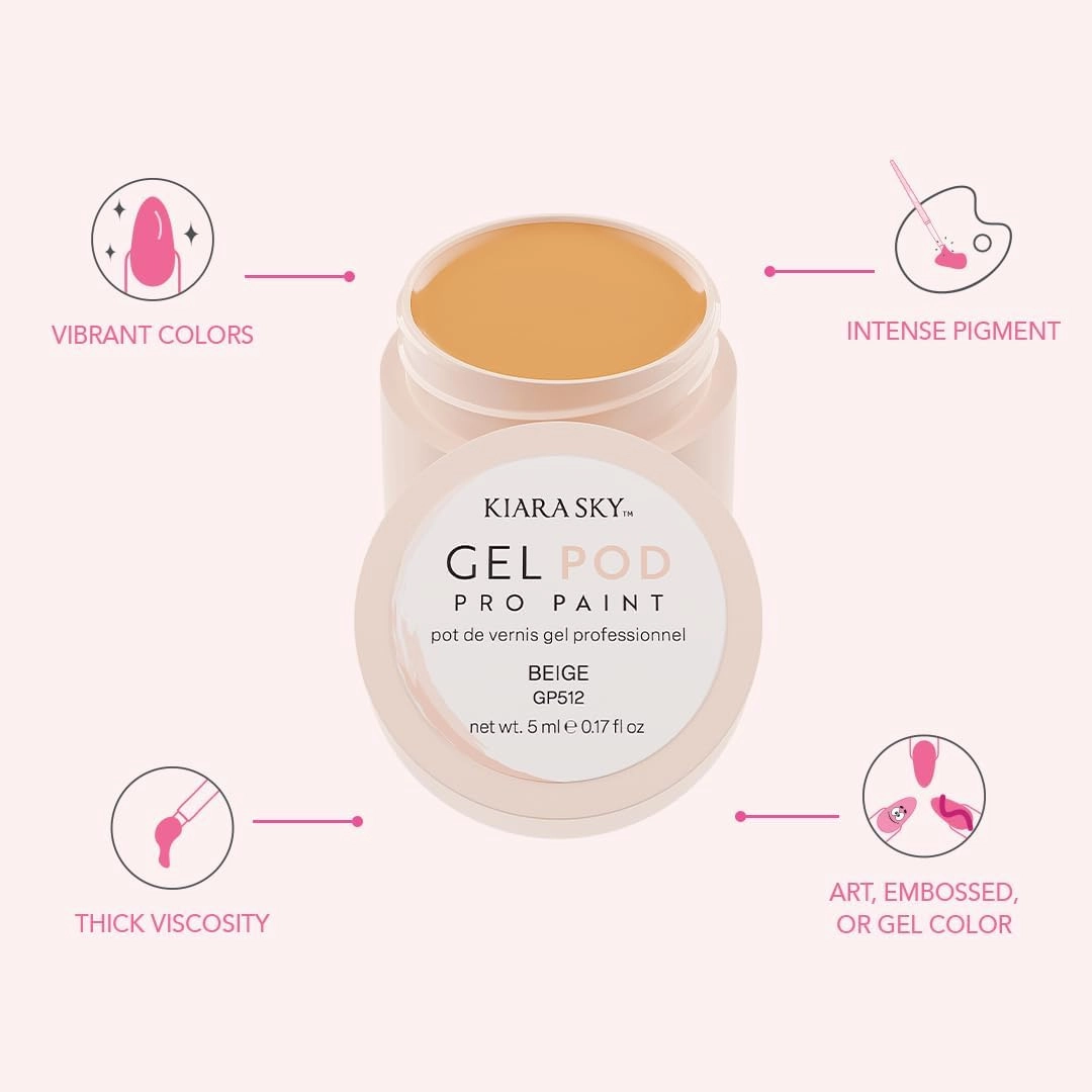 KIARA SKY Gel Paint Pod for Nail Art 0.17 fl oz - Beige