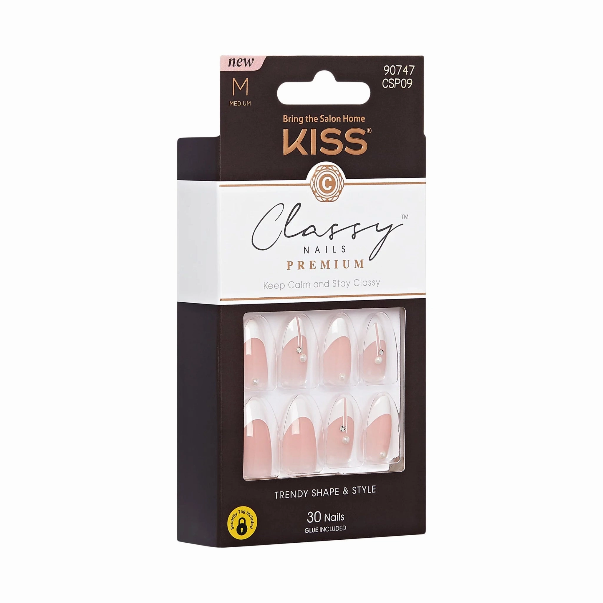 KISS Classy Premium Press-On Nails – 30-Count Ready-to-Wear CSP Series with Elegant, Trendy Designs (Styles 02, 03, 09, 10, 11, 50, 52)