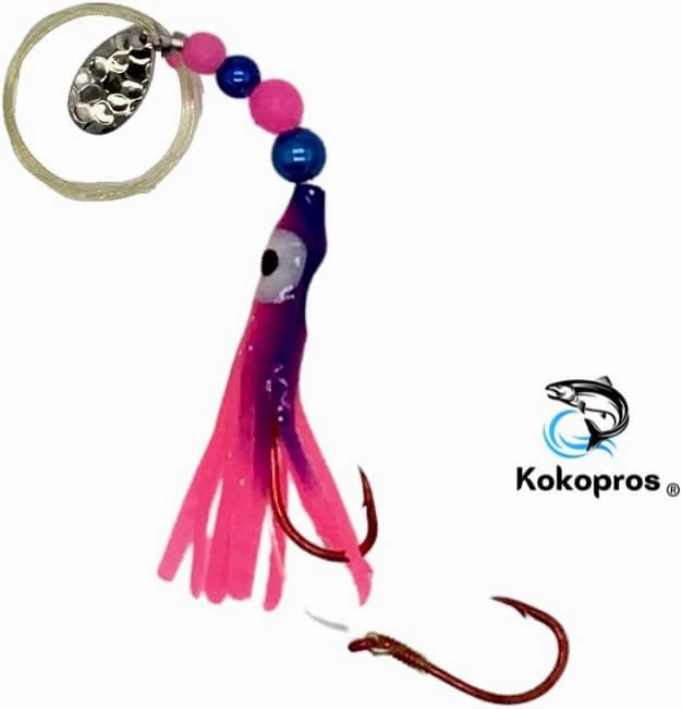 Kokanee Salmon Shrimp & Hoochies Fishing Lures - Multicolor Packs Including Micro Hoochies & Shrimp - Durable Plastic Construction with Sharp Octopus Hooks - Ideal for Kokanee & Trout