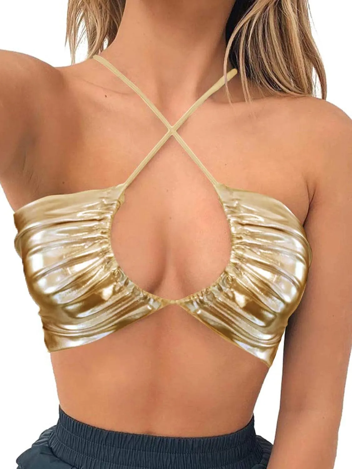 krtwrnt Women‘s Festival Outfits Rave Crop Top