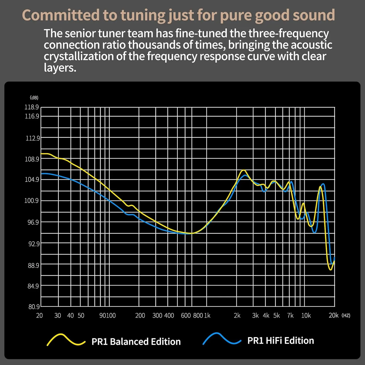 KZ PR1 in-Ear Headphones Earbuds, Large Planar Drivers HiFi Wired Earphones/Headsets for Music, KZ IEM Ear Buds for Audiphile (Grey, Without Mic)
