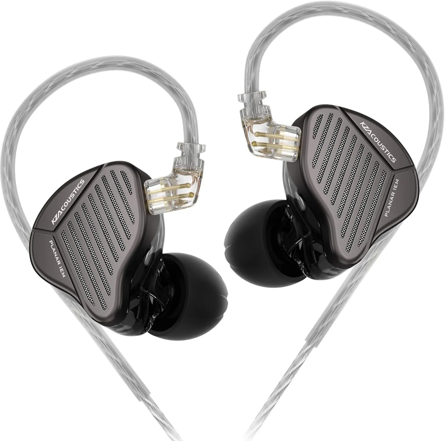 KZ PR1 in-Ear Headphones Earbuds, Large Planar Drivers HiFi Wired Earphones/Headsets for Music, KZ IEM Ear Buds for Audiphile (Grey, Without Mic)