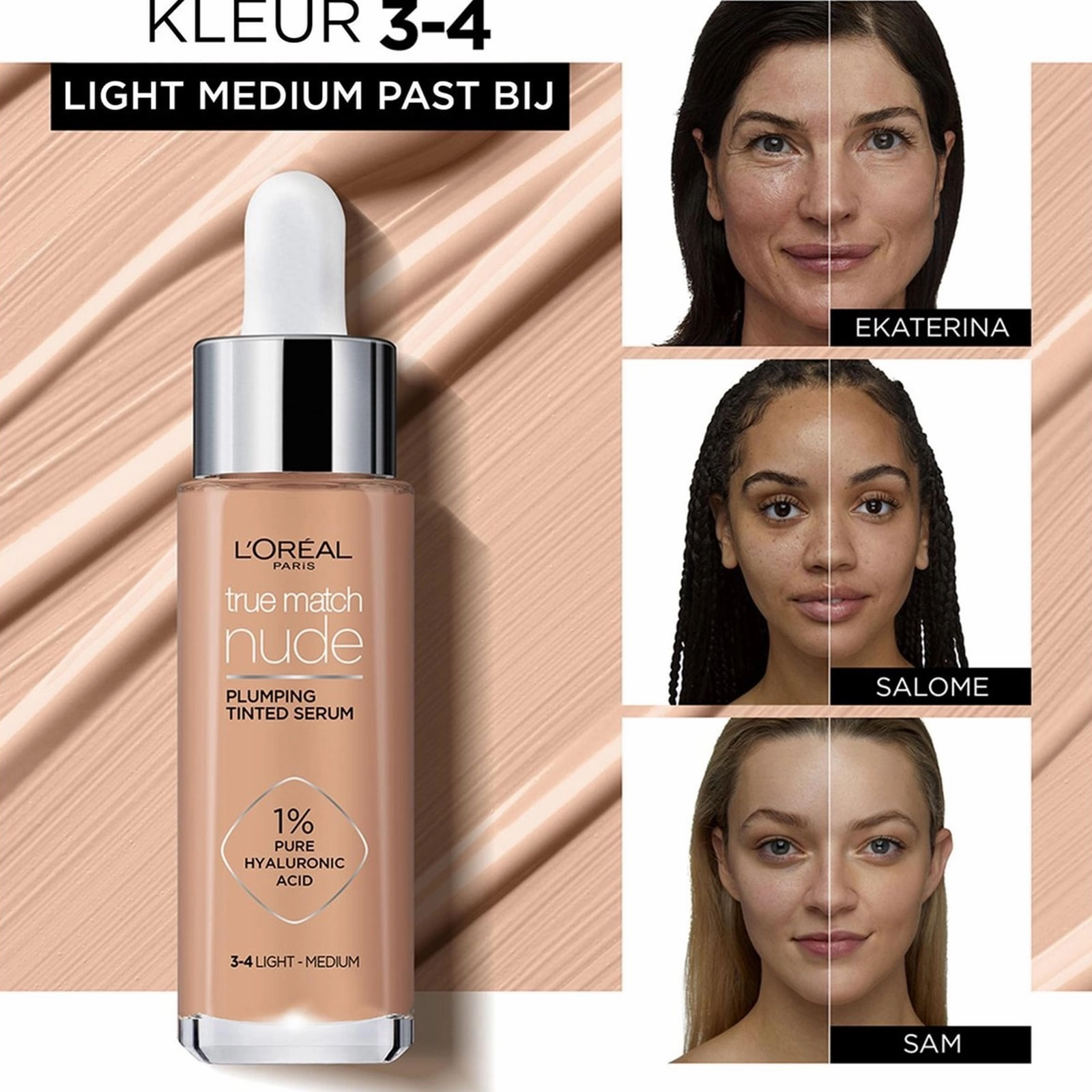 L'Oreal Paris True Match Nude Plumping Tinted Serum Foundation