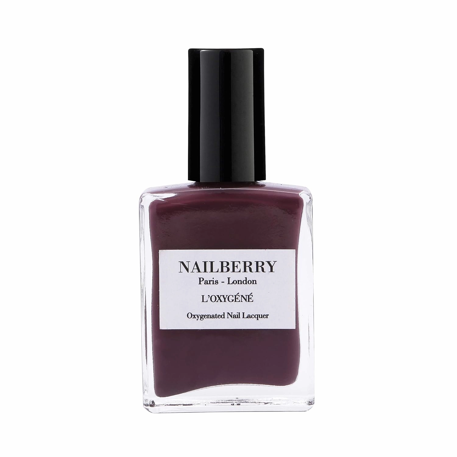 L'Oxygéné Oxygenated Nail Lacquer | Boho Chic | Deep Plum Rose Opaque Nail Polish | UV Protected Long-Wear Nail Polish | 12-Free | Vegan | Certified Halal | Cruelty & Gluten Free | 15 ml