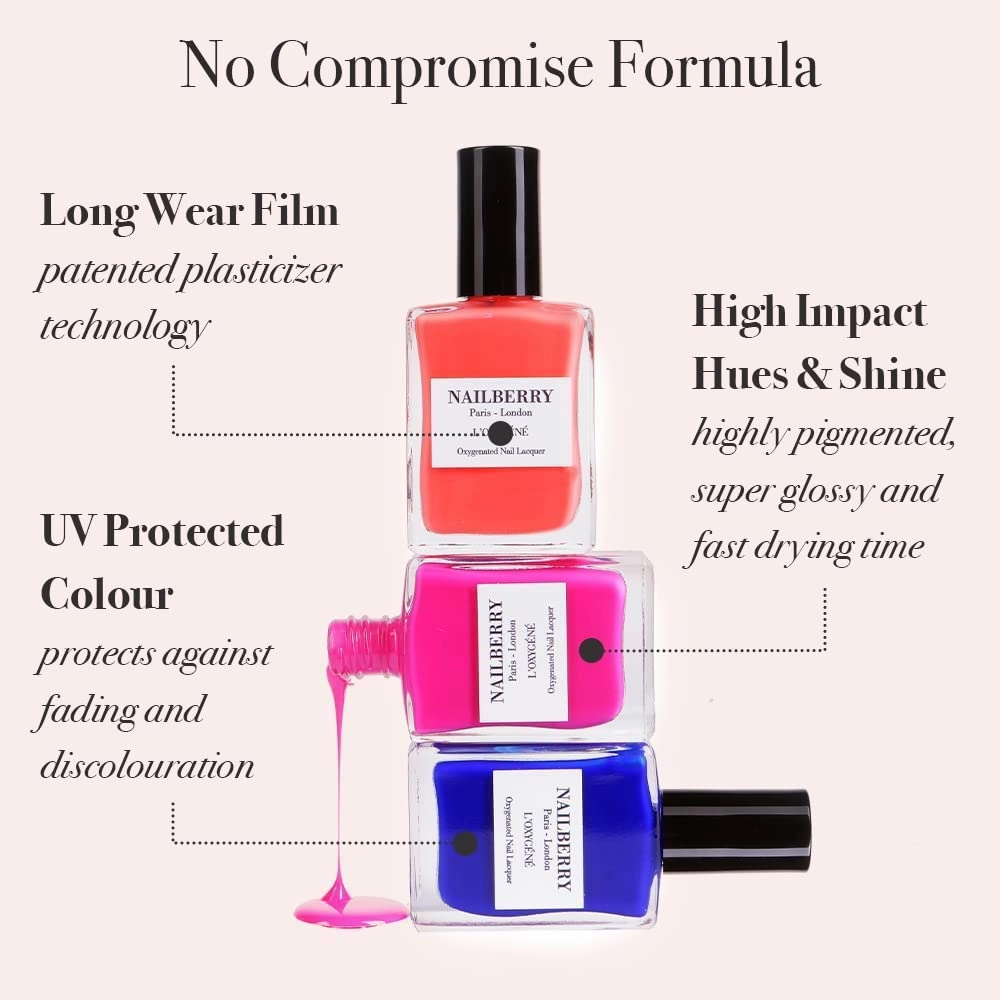 L'Oxygéné Oxygenated Nail Lacquer | Ring A Posie | Metallic Rose Gold Opaque Polish | UV Protected Long-Wear Nail Polish | 12-Free | Vegan | Certified Halal | Cruelty & Gluten Free | 15 ml