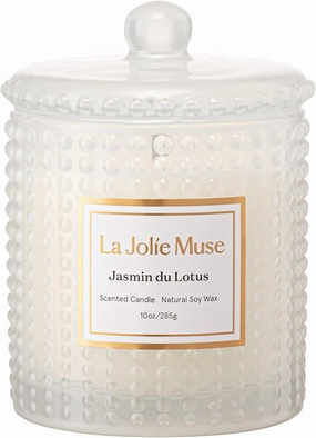 LA JOLIE MUSE Jasmine Candles Gifts for Women, Luxury Candle for Home Scented, Natural Soy Wax Candles, 75 Hours, 10 OZ