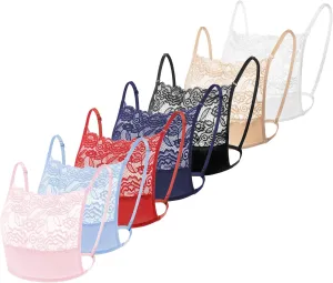 Lady Lace Wearable Mock Camisole Bra Insert Overlay Modesty Panel Vest.