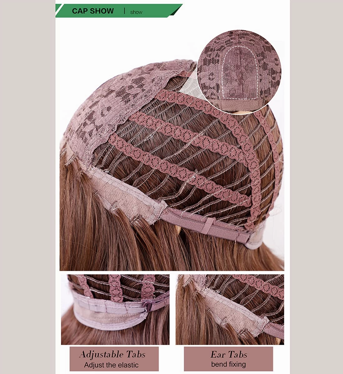LANOVA Brown Wig with Bangs, Brunette Wig with Bangs, Honey Brown Synthetic Curly Wigs for Women, Long Brown Wigs with Fringe, Loose Curly Wig 26 inch