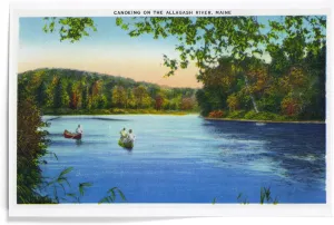 Lantern Press 12x18 Inch Art Print Wall Decor, Maine, Canoeing Scene on the Allagash River