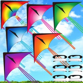 Large Delta Kites for Adults Easy to Fly 57.1 Inch with 328.1 ft String Rainbow Beach Delta Kites for Beginner Outdoor Supplies(Novel)