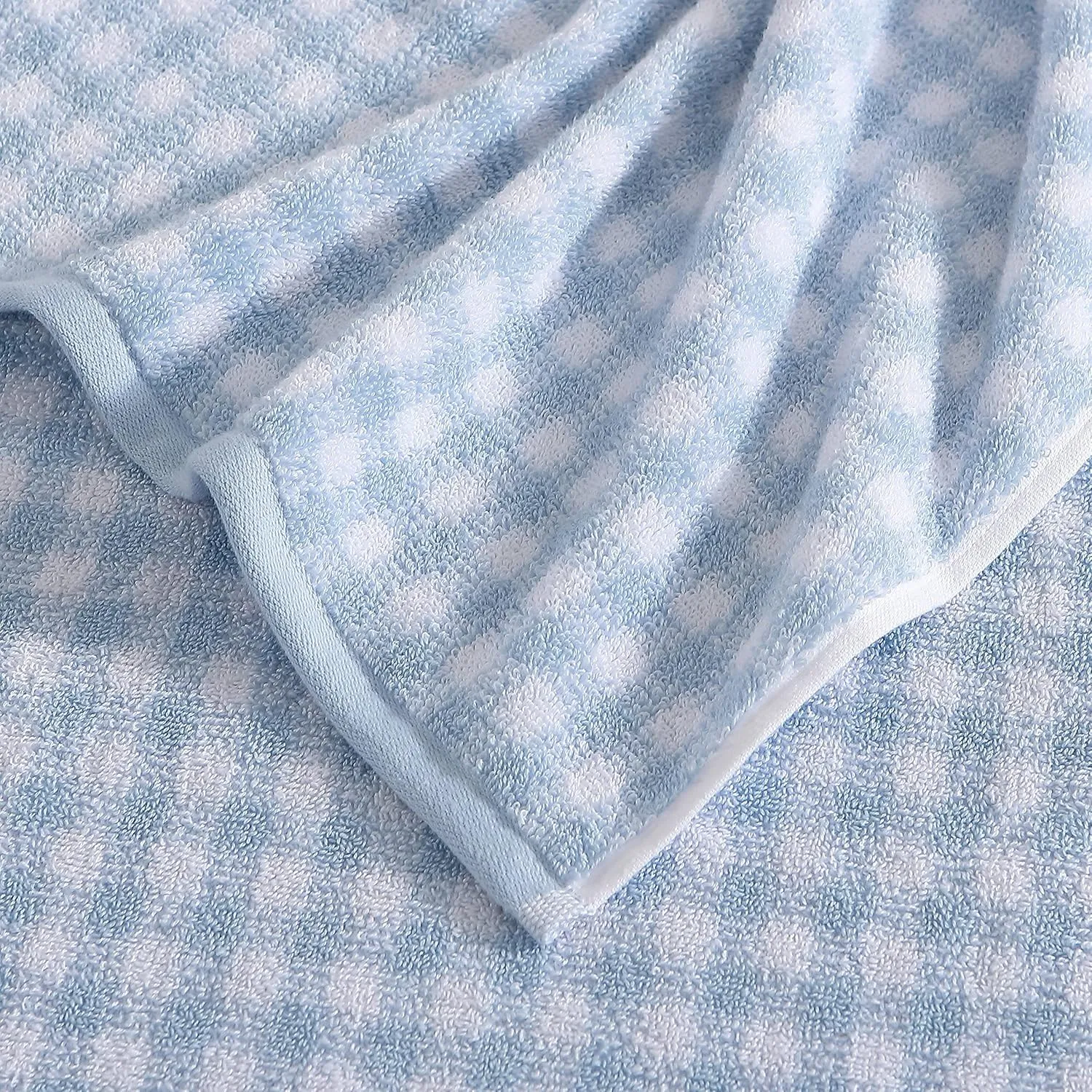 Laura Ashley - Bath Towels, Absorbent & Fade Resistant Cotton Towels, Dorm Essentials (Ginny Blue, 3-Piece)