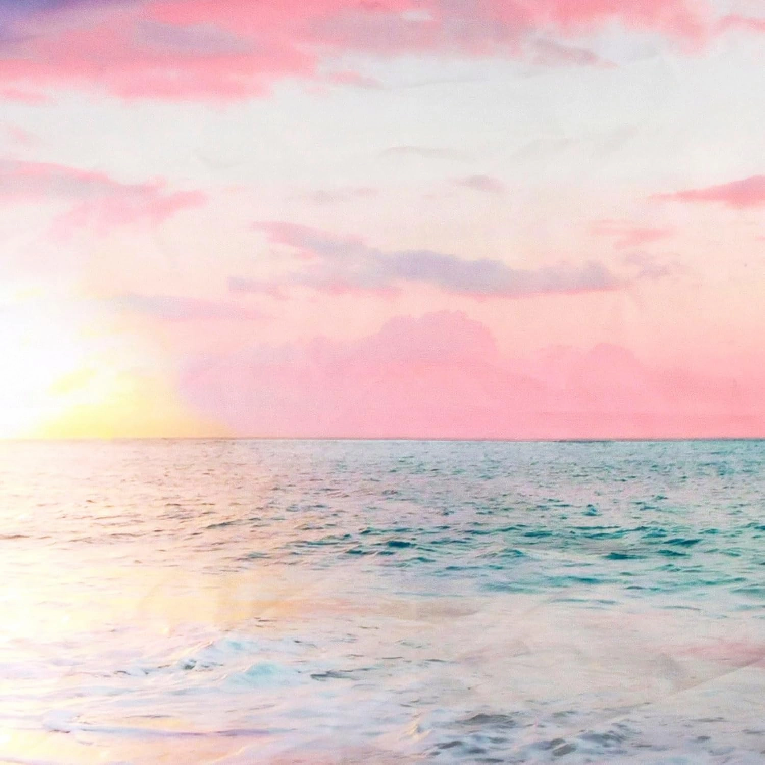 LB Ocean Tapestry Wall Hanging Sea Beach Sunset Wall Tapestry White Window Pink Sky Landscape Tapestries for Bedroom Living Room Dorm Home Wall Decor 92.5x70.9 Inches