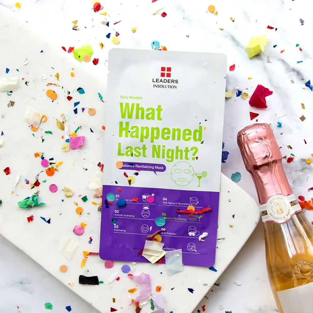Leaders Insolution Daily Wonders What Happened Last Night? Facial Mask Sheet Radiance Revitalizing Hydrating Korean Skincare (10 Sheets)