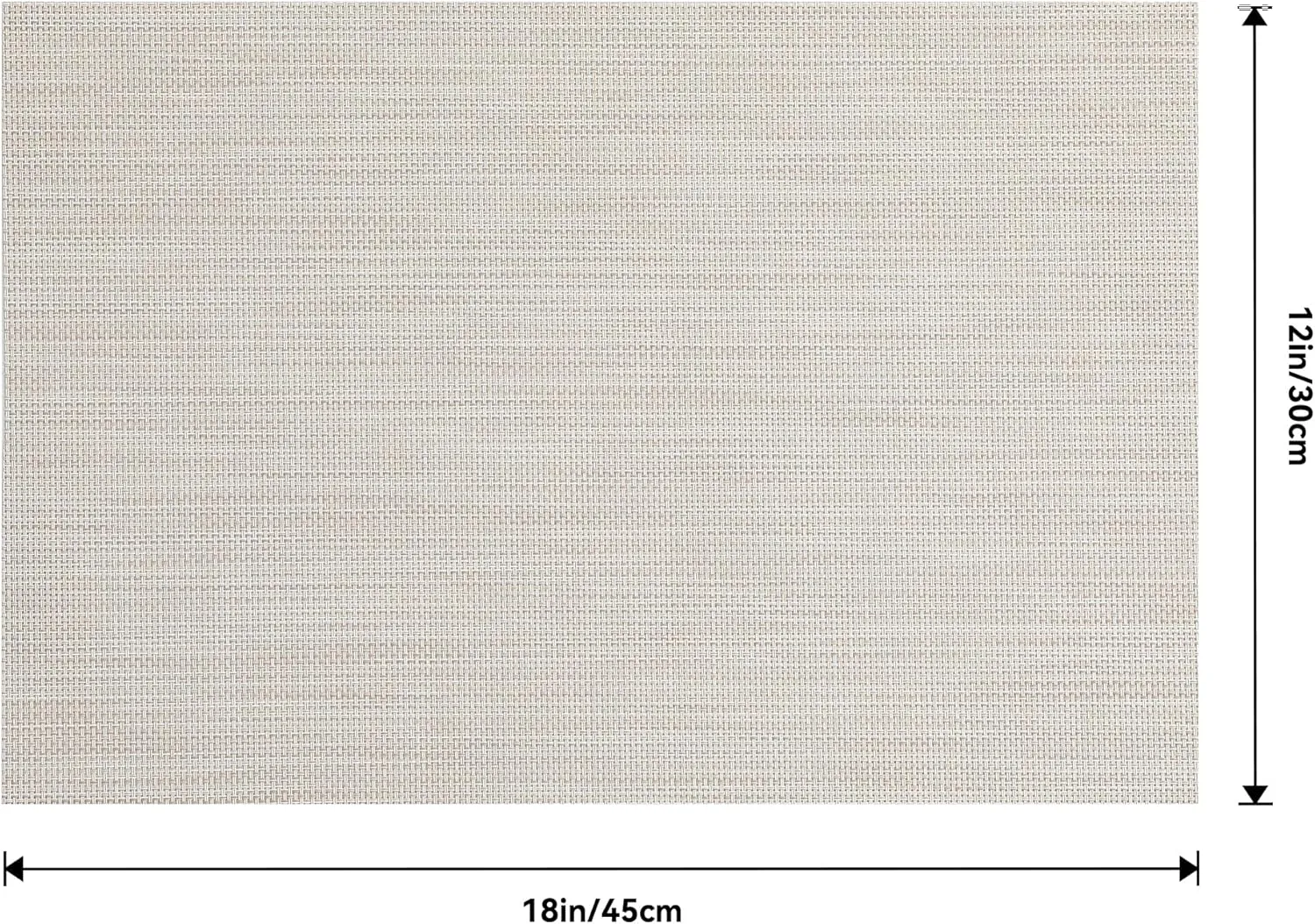 Leetaltree Beige White Placemats Set of 6 - Heat Resistant Non-Slip Place mats for Dining Table, Washable Durable PVC Vinyl Woven Table Mats（Beige White, 6）